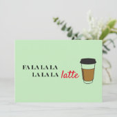Fa la latte Funny Cafe business Holiday Card Feestdagenkaart (Staand voorkant)
