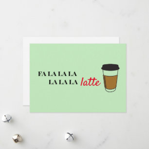Fa la latte Funny Cafe business Holiday Card Feestdagenkaart