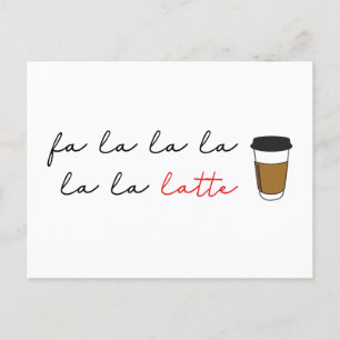 Fa la latte Funny Cafe business Holiday Card Feestdagenkaart