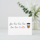 Fa la latte Funny Cafe business Holiday Card Feestdagenkaart (Staand voorkant)