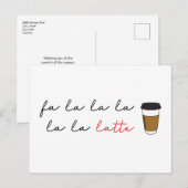 Fa la latte Funny Cafe business Holiday Card Feestdagenkaart (Voorkant / Achterkant)