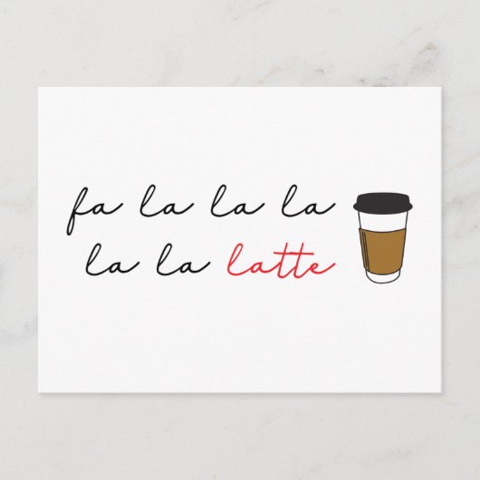 Fa la latte Funny Cafe business Holiday Card Feestdagenkaart (Voorkant)