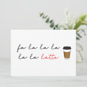 Fa la latte Funny Cafe business Holiday Card Feestdagenkaart (Staand voorkant)