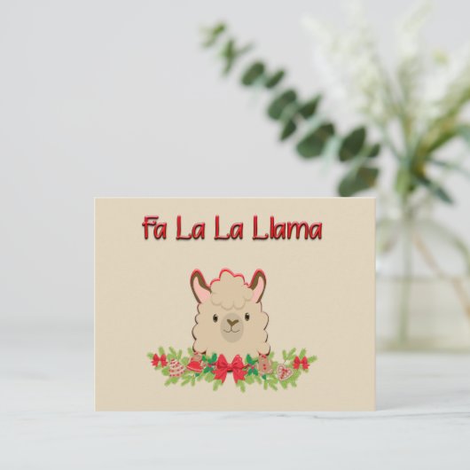 Fa La Llama Briefkaart (Staand voorkant)