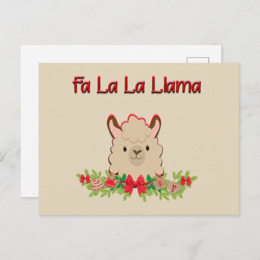 Fa La Llama Briefkaart (Voorkant / Achterkant)
