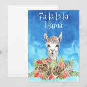 Fa La Llama Cute Kerstmis Feestdagenkaart (Voorkant / Achterkant)