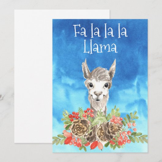 Fa La Llama Cute Kerstmis Feestdagenkaart (Voorkant / Achterkant)