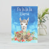 Fa La Llama Cute Kerstmis Feestdagenkaart (Staand voorkant)