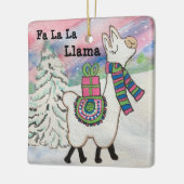 Fa La Llama Cute Kerstmis Keramisch Ornament (Links)