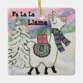 Fa La Llama Cute Kerstmis Keramisch Ornament (Voorkant)