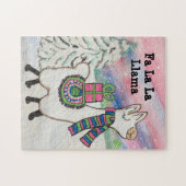 Fa La Llama Cute Modern Kerstmis Legpuzzel (Horizontaal)