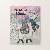 Fa La Llama Cute Modern Kerstmis Legpuzzel (Verticaal)