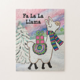 Fa La Llama Cute Modern Kerstmis Legpuzzel