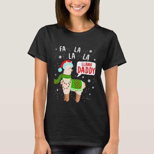 Fa la Llama Daddy Kerst Wedstrijden T-shirt (Voorkant)