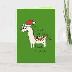 Fa la Llama Funny Wenskaart voor Kerstmis Kaart