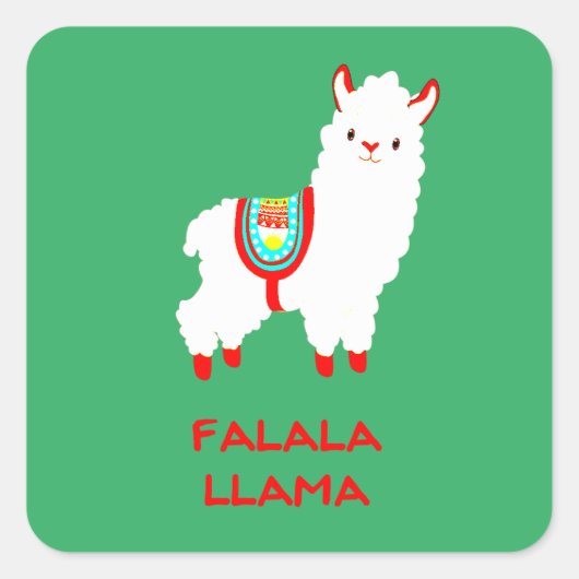 Fa La Llama Holiday Vierkante Sticker (Voorkant)