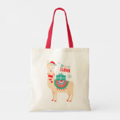 Fa La Llama Kerst Schattige Feestelijk Tote Bag (Achterkant)