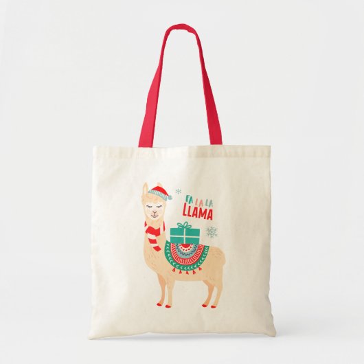 Fa La Llama Kerst Schattige Feestelijk Tote Bag (Voorkant)