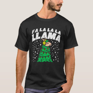 Fa la Llama Kerstboom Alpaca Xmas Animal L T-shirt