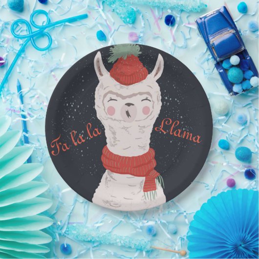 Fa la Llama Kerstmis Papieren Bordje (Feest)