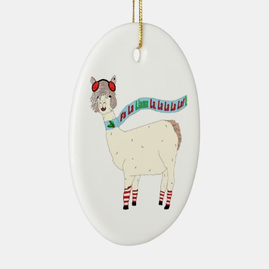 Fa La Llama La Kersta Keramisch Ornament (Rechts)