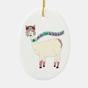 Fa La Llama La Kersta Keramisch Ornament