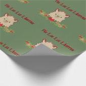 Fa La Llama over Groen Cadeaupapier (Hoek)