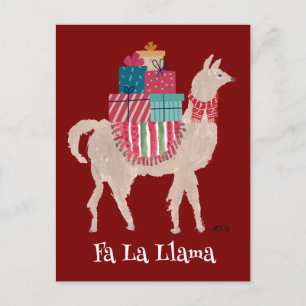 Fa La Llama Schattigee gepersonaliseerde dierlijke Feestdagenkaart