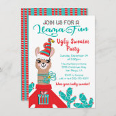 Fa la Llama Ugly kerstSweater Party Kaart (Voorkant / Achterkant)