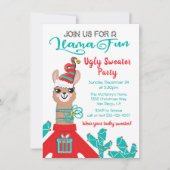 Fa la Llama Ugly kerstSweater Party Kaart (Voorkant)