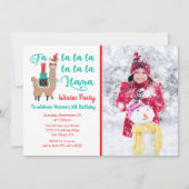 Fa la Llama Winter Kerstfeest Feestdagenkaart (Voorkant)