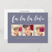 Fa La Love Kerst 3 Foto Groet Briefkaart (Voorkant / Achterkant)