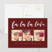 Fa La Love Kerst 3 Foto Groet Briefkaart (Voorkant / Achterkant)