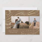 Fa La Magical Gold Christmas Carol Two Photo Feestdagenkaart (Voorkant)