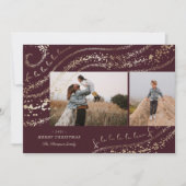 Fa La Magical Gold Christmas Carol Two Photo Feestdagenkaart (Voorkant)