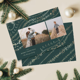 Fa La Magical Gold Christmas Carol Two Photo Feestdagenkaart