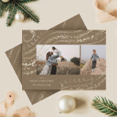 Fa La Magical Gold Christmas Carol Two Photo Feestdagenkaart