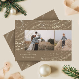 Fa La Magical Gold Christmas Carol Two Photo Feestdagenkaart