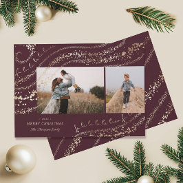 Fa La Magical Gold Christmas Carol Two Photo Feestdagenkaart