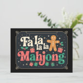 Fa La Mahjong Kerst Gingerbread Kerst Vakantie Kaart (Staand voorkant)