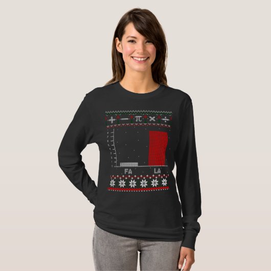 Fa La Mathematics Graph Kerstmis Ugly Sweater T-shirt (Voorkant volledig)