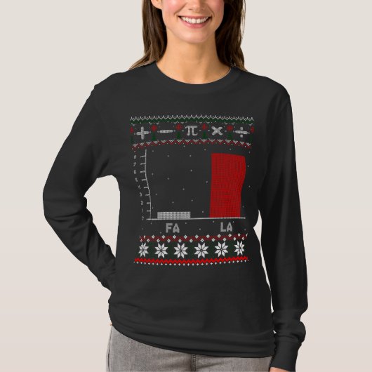 Fa La Mathematics Graph Kerstmis Ugly Sweater T-shirt (Voorkant)