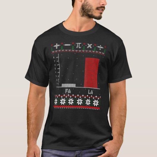 Fa La Mathematics Graph Kerstmis Ugly Sweater T-shirt (Voorkant)
