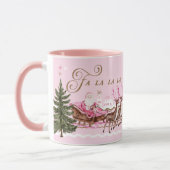 Fa La Merry Pink Christmas Santa Seligh Reindeer Mok (Links)