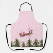 Fa La Merry Pink Christmas Santa Seligh Reindeer Schort (Voorkant)