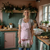 Fa La Merry Pink Christmas Santa Seligh Reindeer Schort