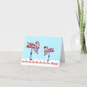 Fa La Mingo Christmas Flamingo Kaart