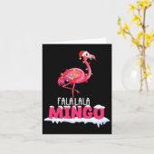 Fa La Mingo Flamingo Schattige rood Pet Kaart (Gele Bloem)