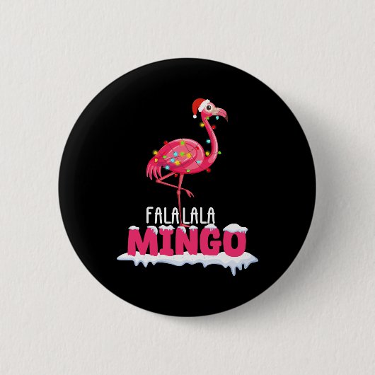 Fa La Mingo Flamingo Schattige rood Pet Ronde Button 5,7 Cm (Voorkant)