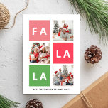 Fa La Modern Fun Colorful Family Foto Collage Feestdagenkaart<br><div class="desc">Fa La La Modern Fun Colorful Family Photo Collage Holiday Kaart. Verstuur aanpasbare en gepersonaliseerde feestbegroetingen naar vrienden,  collega's en familie in eenvoudige,  stijlvolle,  elegante en moderne drie fotocollage,  feestelijke,  minimalistische stijlkaarten! Onder de kalligrafie kenmerkt uw bericht van de douanegroet van uw familienaam in moderne typografie.</div>